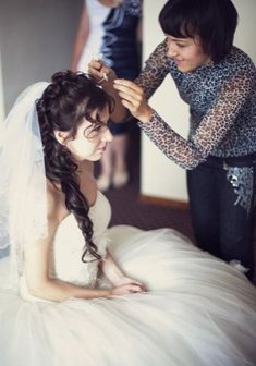 Cвадебная прическа Собранные локоны («18370) с собранными волосами