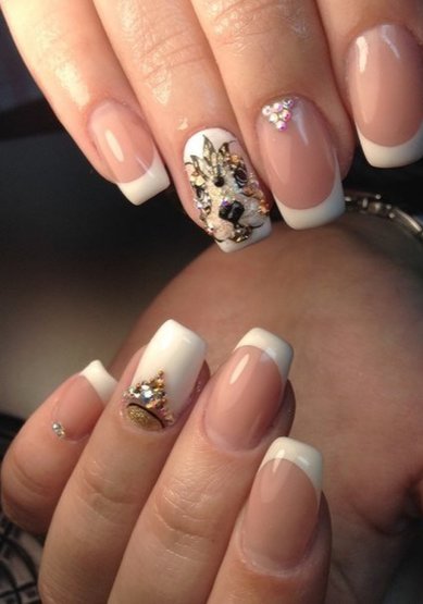 Свадебный маникюр Наращивание ногтей (гель) (К19431) - Студия ногтевого сервиса Креатив...