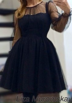 Вечернее платье S58454. С пышной юбкой, короткое без шлейфа.